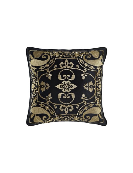 Cojín DKD Home Decor Negro Dorado 45 x 10 x 45 cm Árabe Cojín DKD Home Decor Negro Dorado 45 x 10 x 45 cm Árabe