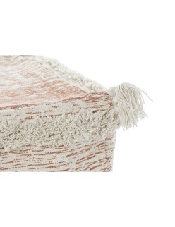 Cushion DKD Home Decor Floor Orange 40 x 40 x 40 cm Fringe Urban