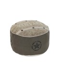 Cojín DKD Home Decor De suelo Beige Poliéster Algodón Piel Vintage (50 x 50 x 34 cm)