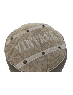 Cojín DKD Home Decor De suelo Beige Poliéster Algodón Piel Vintage (50 x 50 x 34 cm)