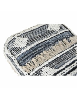 Cojín DKD Home Decor De suelo Negro Rayas 60 x 60 x 25 cm