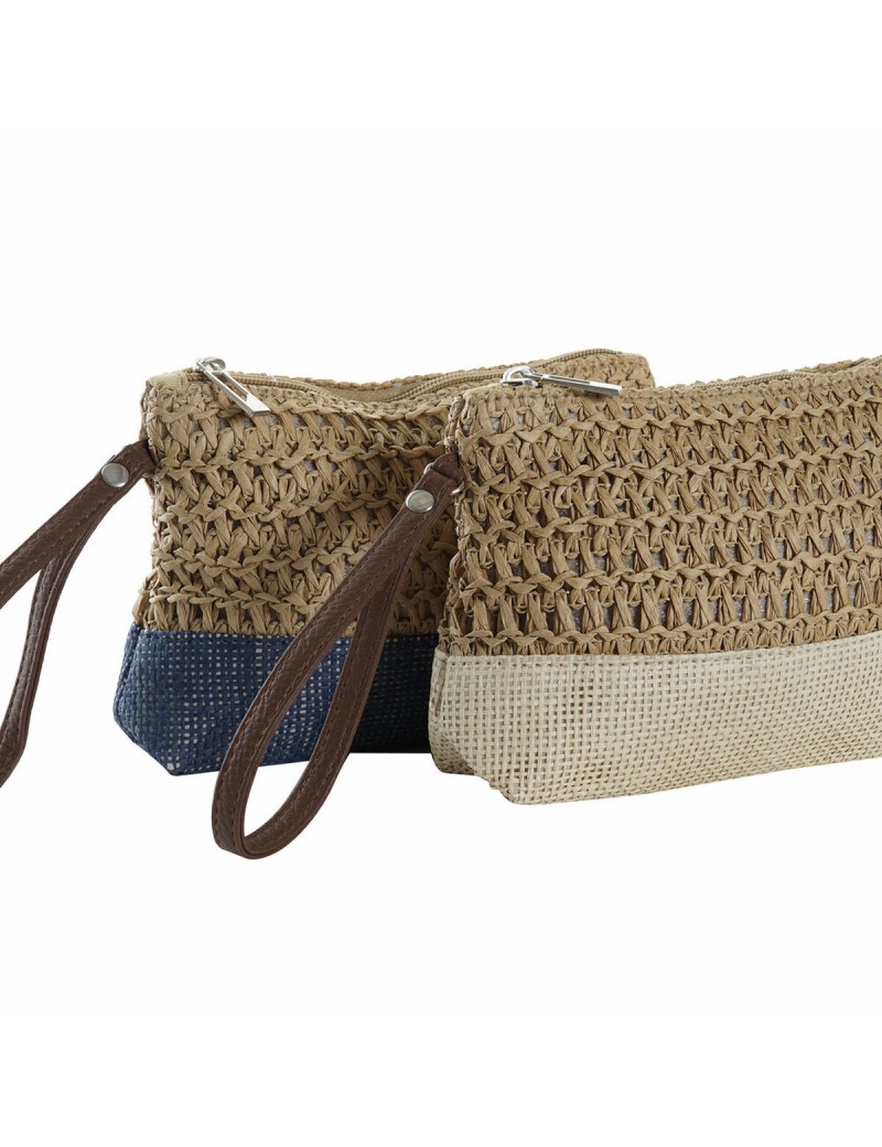 Toilet Bag DKD Home Decor Fibre Yellow Blue White Red Beige 20 x 5 x 15 cm (4 Pieces)
