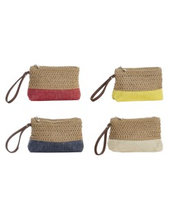 Toilet Bag DKD Home Decor Fibre Yellow Blue White Red Beige 20 x 5 x 15 cm (4 Pieces)