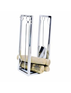 Soporte para Leña DKD Home Decor Acero Inoxidable (30 x 20 x 60 cm)