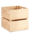 Caja de Almacenaje Madera de pino Marrón natural (30 x 30 x 30 cm)