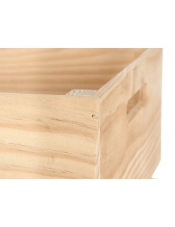 Caja de Almacenaje Madera de pino Marrón natural (30 x 30 x 30 cm)