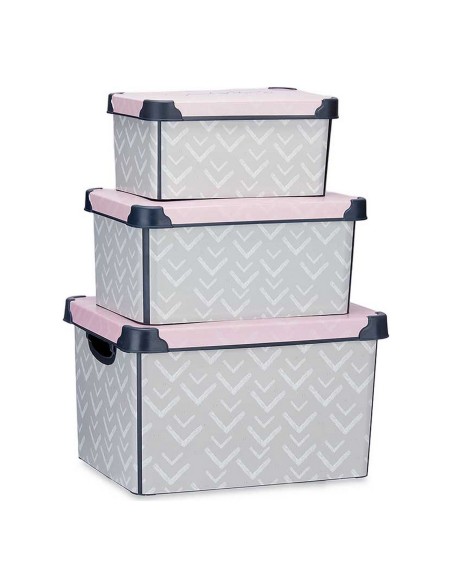 Set de Cajas Organizadoras Apilables Kipit Vibes Plástico 29 x 23,5 x 39 cm