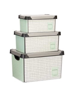 Set de Cajas Organizadoras Apilables Kipit Home Plástico 29 x 23,5 x 39 cm