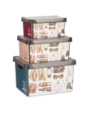 Set de Cajas Organizadoras Apilables Kipit Vintage Plástico Vintage