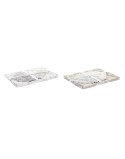 Tovaglia e tovaglioli DKD Home Decor 9 Pezzi 2 Unità 150 x 250 x 0,5 cm Beige Rosa Bianco Verde Marrone Chiaro