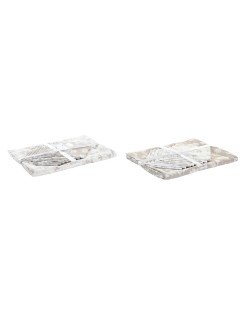 Tovaglia e tovaglioli DKD Home Decor 9 Pezzi 2 Unità 150 x 250 x 0,5 cm Beige Rosa Bianco Verde Marrone Chiaro
