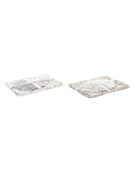 Tovaglia e tovaglioli DKD Home Decor 9 Pezzi 2 Unità 150 x 250 x 0,5 cm Beige Rosa Bianco Verde Marrone Chiaro