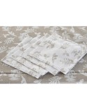 Tovaglia e tovaglioli DKD Home Decor 9 Pezzi 2 Unità 150 x 250 x 0,5 cm Beige Rosa Bianco Verde Marrone Chiaro