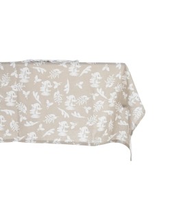 Mantel y servilletas DKD Home Decor 9 Piezas 2 Unidades 150 x 250 x 0,5 cm Beige Rosa Blanco Verde Marrón claro