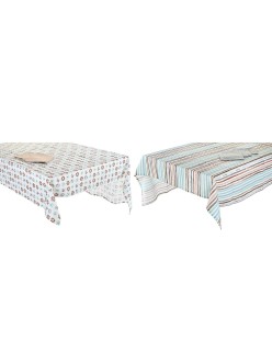 Toalha e guardanapos DKD Home Decor 2 Unidades 150 x 150 x 0,5 cm Cinzento Azul celeste