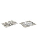 Tovaglia e tovaglioli DKD Home Decor 2 Unità 150 x 150 x 0,5 cm Beige Bianco Marrone Chiaro