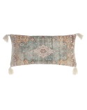 Almofada DKD Home Decor 60 x 10 x 30 cm Bege Azul Árabe Franjas