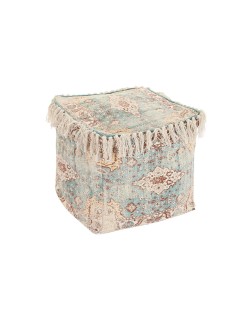 Cojín DKD Home Decor De suelo Marrón Verde Flecos Árabe 40 x 40 x 40 cm