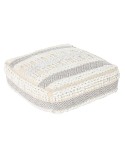 Cojín DKD Home Decor De suelo Blanco Gris Cuadrada Boho 60 x 60 x 25 cm