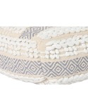 Cojín DKD Home Decor De suelo Blanco Gris Cuadrada Boho 60 x 60 x 25 cm