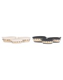 Set di Cestini DKD Home Decor Bianco Grigio Alluminio Boho 36 x 26 x 15 cm 45 x 25 x 16 cm 3 Pezzi (2 Unità)