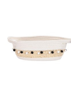 Juego de Cestas DKD Home Decor Blanco Gris Aluminio Boho 36 x 26 x 15 cm 45 x 25 x 16 cm 3 Piezas (2 Unidades)