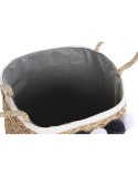 Set di Cestini DKD Home Decor Naturale Cotone Pompon Fibra naturale (40 x 40 x 35 cm)