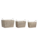 Set di Cestini DKD Home Decor Beige Metallo 39 x 29 x 31 cm 3 Pezzi