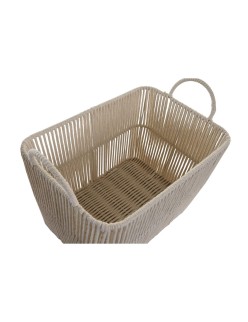 Juego de Cestas DKD Home Decor Beige Metal 39 x 29 x 31 cm 3 Piezas