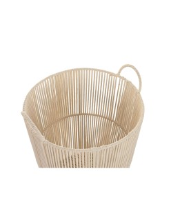 Juego de Cestas DKD Home Decor Beige Metal 42 x 42 x 51 cm 3 Piezas