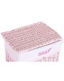 Lot de paniers DKD Home Decor Rose Polyester Enfant osier (44 x 34 x 56 cm)