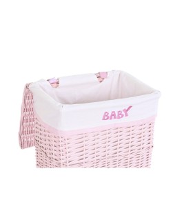 Lot de paniers DKD Home Decor Rose Polyester Enfant osier (44 x 34 x 56 cm)