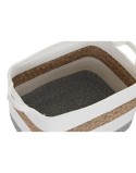 Set di Cestini DKD Home Decor Bianco Fibra naturale 36 x 27 x 27 cm 3 Pezzi
