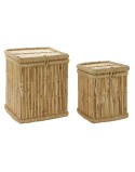 Juego de Cestas DKD Home Decor Natural Cuerda Bambú (46 x 46 x 55 cm)