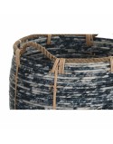 Juego de Cestas DKD Home Decor Blanco Negro Boho 56 x 56 x 60 cm 52 x 52 x 60 cm Plástico 3 Piezas