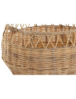 Juego de Cestas DKD Home Decor Natural Metal Polietileno 38 x 38 x 34 cm 38 x 38 x 27 cm 3 Piezas