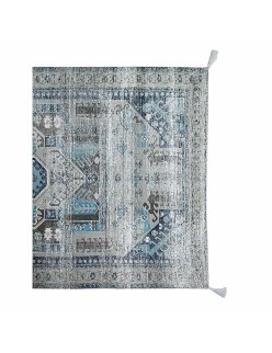 Alfombra DKD Home Decor Acabado envejecido Azul Algodón Árabe (120 x 180 x 1 cm)
