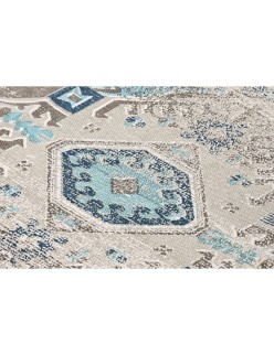 Tapis DKD Home Decor Finition vieillie Bleu Coton Arabe (120 x 180 x 1 cm)