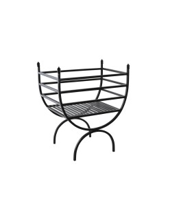 Leñera DKD Home Decor Negro Acero 48 x 30 x 57 cm Soporte para Leña