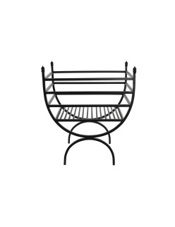 Leñera DKD Home Decor Negro Acero 48 x 30 x 57 cm Soporte para Leña