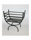 Leñera DKD Home Decor Negro Acero 48 x 30 x 57 cm Soporte para Leña