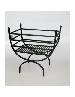 Leñera DKD Home Decor Negro Acero 48 x 30 x 57 cm Soporte para Leña