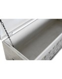 Baúl DKD Home Decor Cerámica Gris Blanco Madera de mango (116 x 40 x 50 cm)