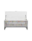 Truhe DKD Home Decor aus Keramik Grau Weiß Mango-Holz (116 x 40 x 50 cm)