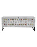 Truhe DKD Home Decor aus Keramik Grau Weiß Mango-Holz (116 x 40 x 50 cm)