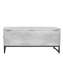 Baúl DKD Home Decor Cerámica Gris Blanco Madera de mango (116 x 40 x 50 cm)