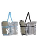 Beach Bag DKD Home Decor Blue Brown Green Grey Mint PVC Canvas 44 x 23 x 62 cm (2 Units)