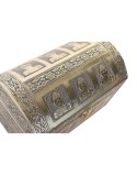 Scatola-Portagioie DKD Home Decor 25 x 15,5 x 18 cm Champagne Beige Legno Alluminio