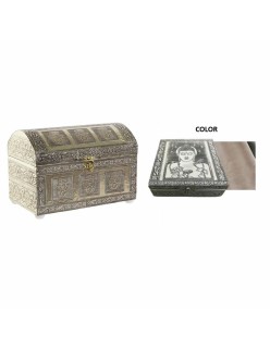 Caja-Joyero DKD Home Decor 25 x 15,5 x 18 cm Champán Beige Madera Aluminio