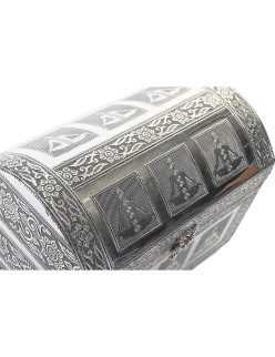 Boîte à bijoux DKD Home Decor Vert Argenté Bois Aluminium 25 x 15 x 18 cm